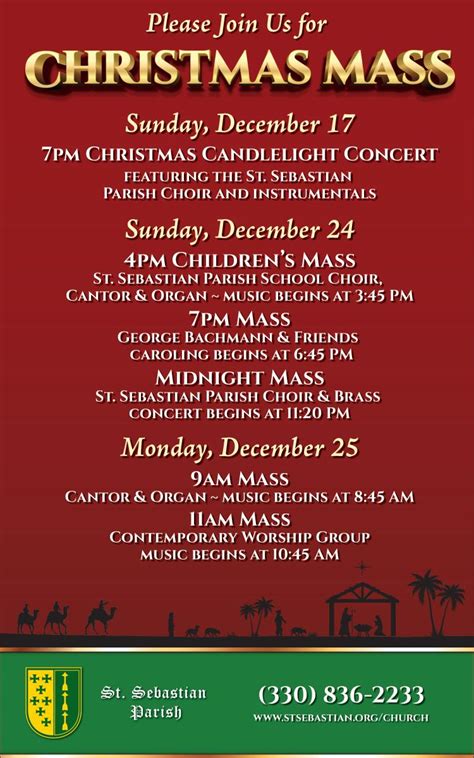 St. Sebastian Cathedral mass schedule 2024 .
